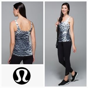 LULULEMON Amala Tank Pretty Plume Angel Wing Black Size 6